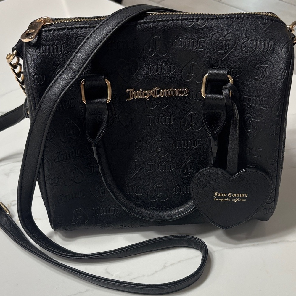 Juicy Couture Black Crossbody Bag with Gold Accents